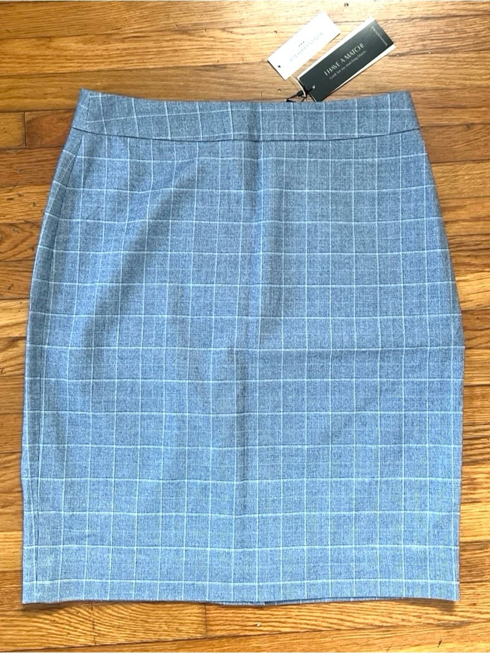 Banana Republic Light Gray Windowpane Pencil Skirt